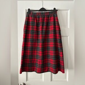 Vintage 100% Wool SporThomson Tartan Plaid Midi Skirt
